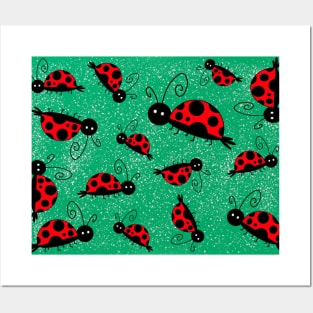 ladybug pattern Posters and Art